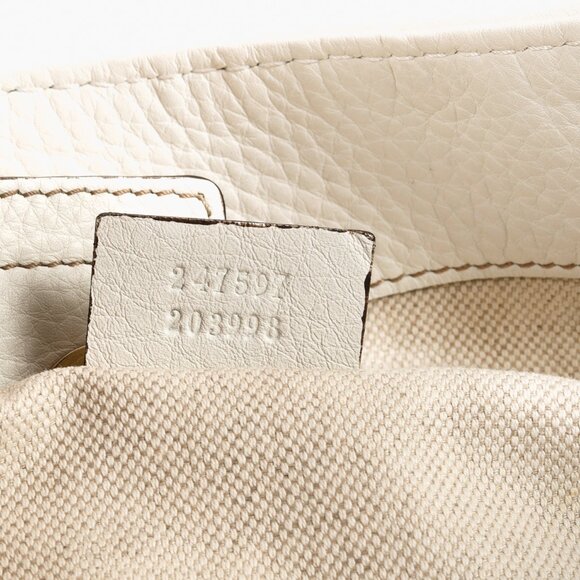 Gucci Sherry White Leather Striped Hobo - Picture 12 of 13